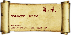 Mathern Arita névjegykártya